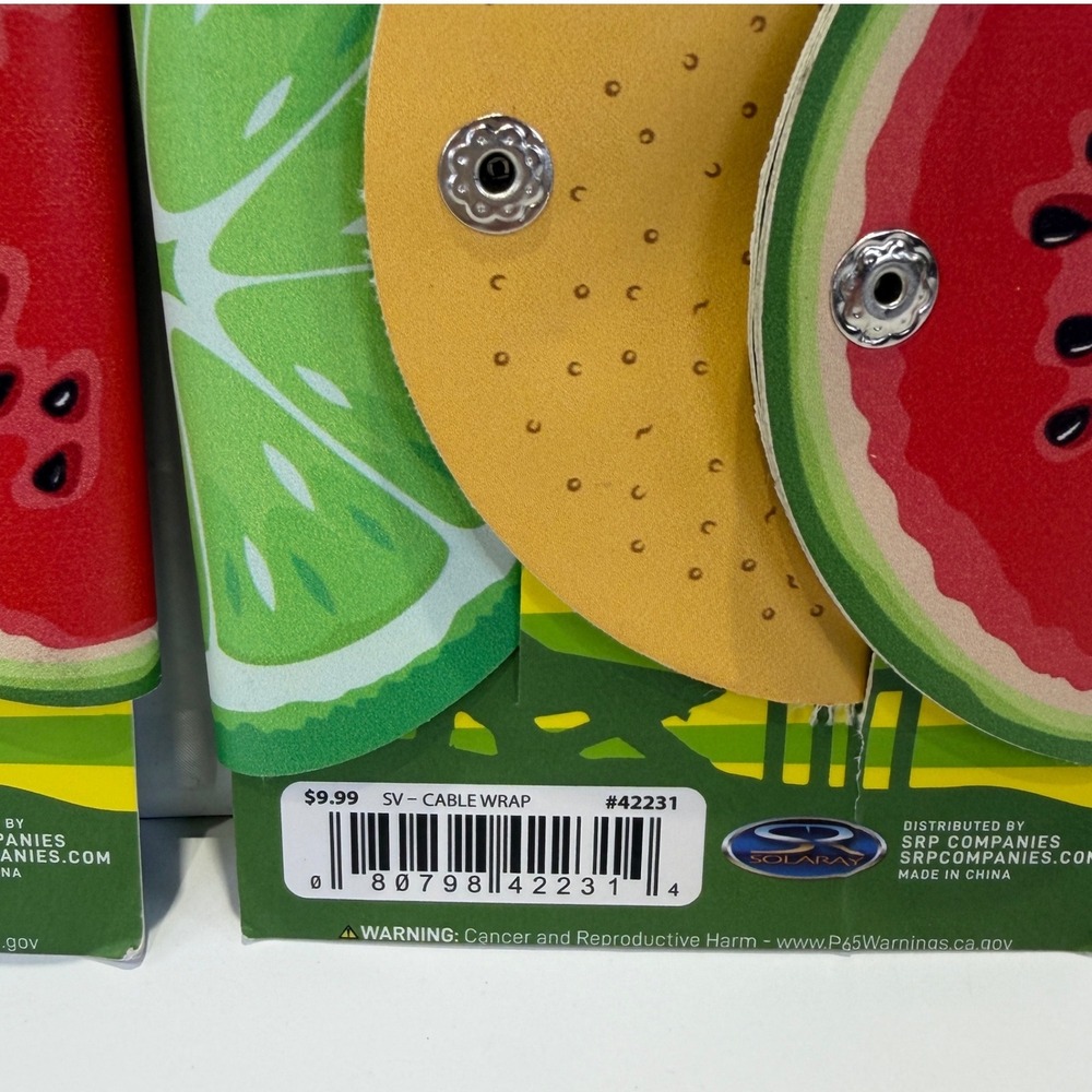 Solaray Fruit Cable Wrap 3-Pack Set of 2 Cord Organizers 1147B2 - Picture 3 of 4